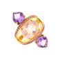 Bague or jaune Pierres Fines améthystes, quartz rose et saphirs roses