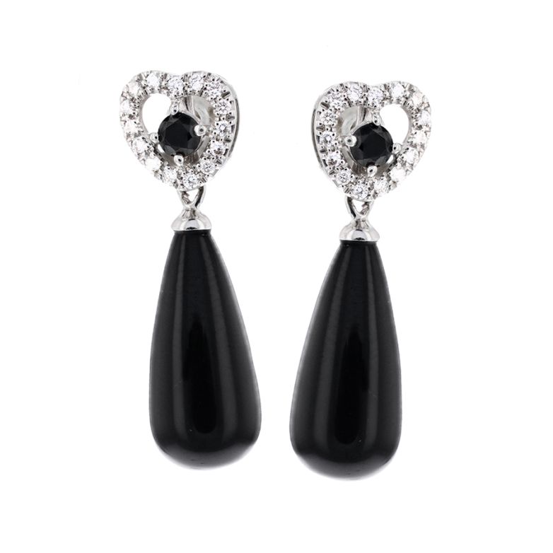Boucles d'oreilles or gris diamant,P.fine 
