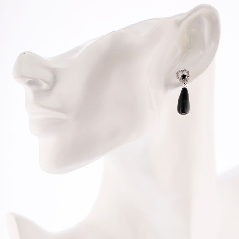 Boucles d'oreilles or gris diamant,P.fine 