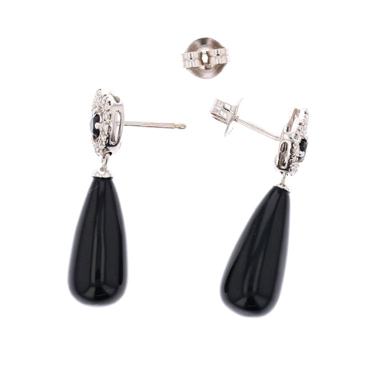 Boucles d'oreilles or gris diamant,P.fine 