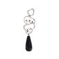 pendentif or gris diamant , pierres fines