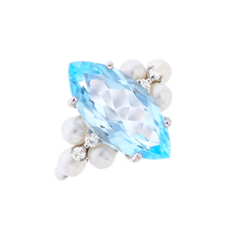 Bague or gris diamant,P.fine