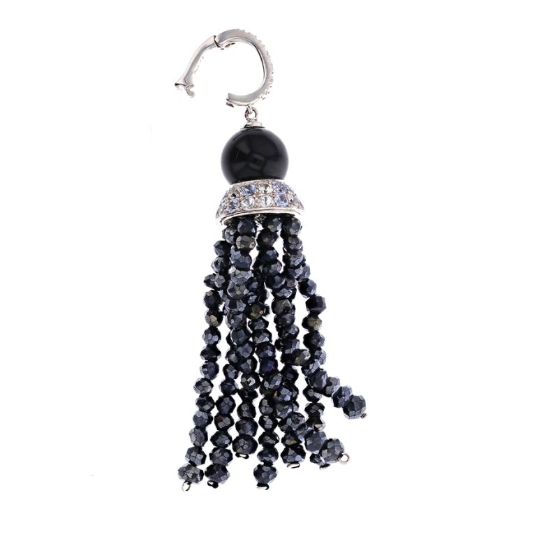 pendentif or gris diamant , pierres fines
