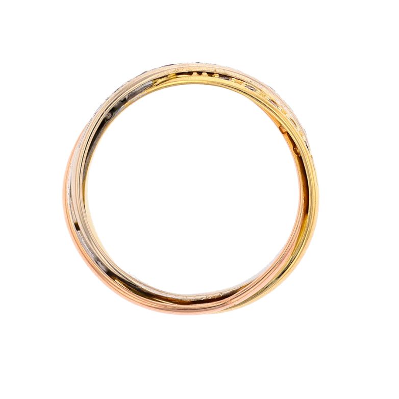 Alliance or jaune, rose, blanc diamant (s) 