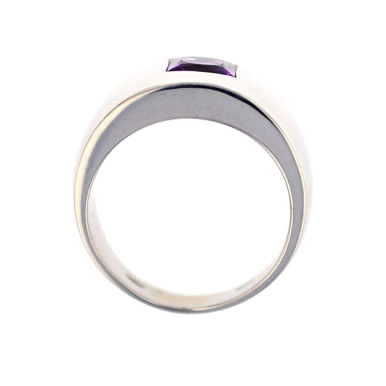 Bague or gris Améthystes 