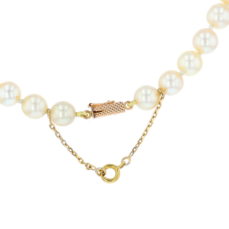 Yellow Gold Pearl Choker...