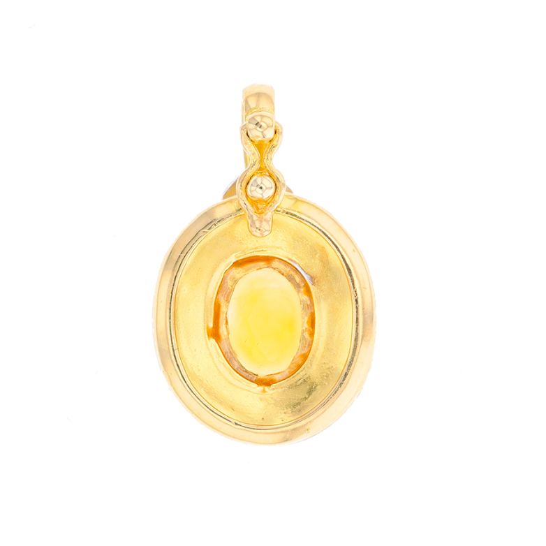 Pendentif or jaune Citrines 