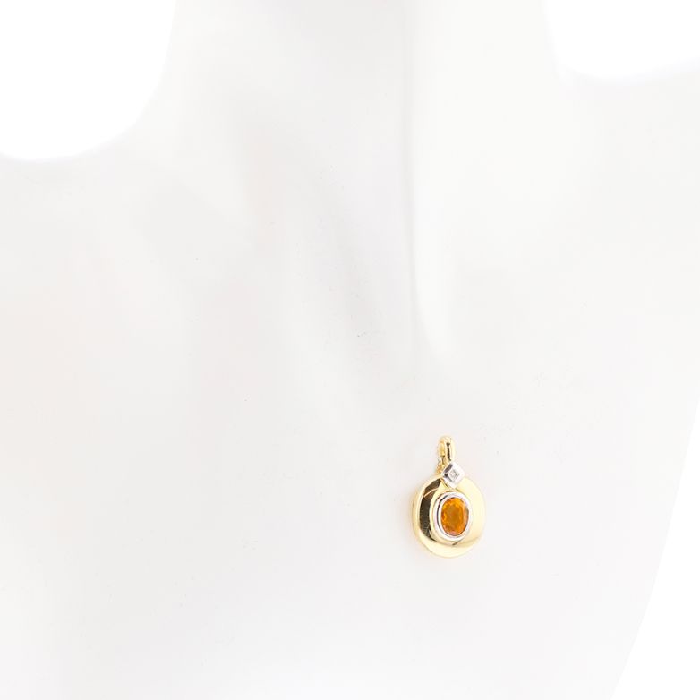 Pendentif or jaune Citrines 
