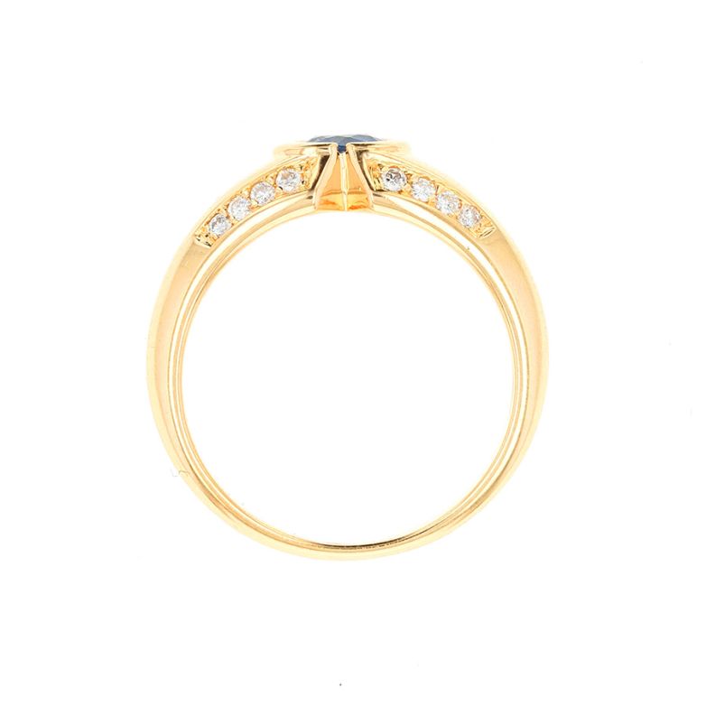 Bague or jaune saphir et diamant(s) 