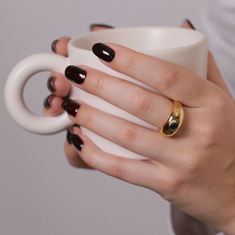 Bague or jaune Saphir 