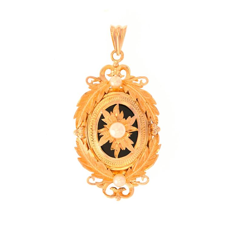 Pendentif or jaune Perle