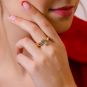 Bague or jaune aigue-marine 