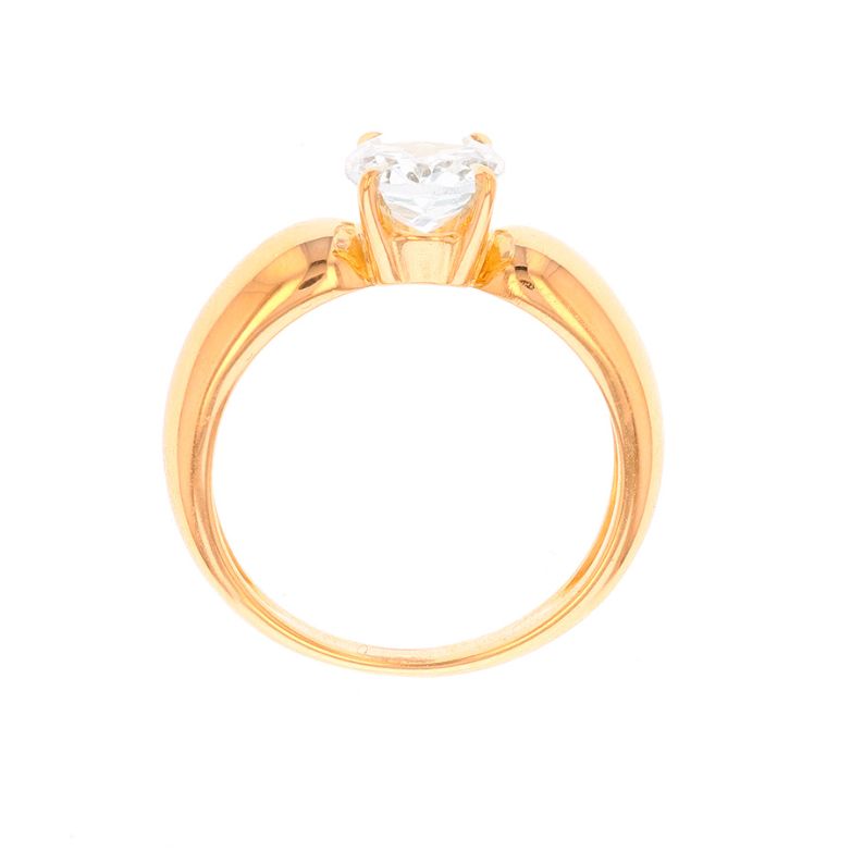 Bague or jaune aigue-marine 