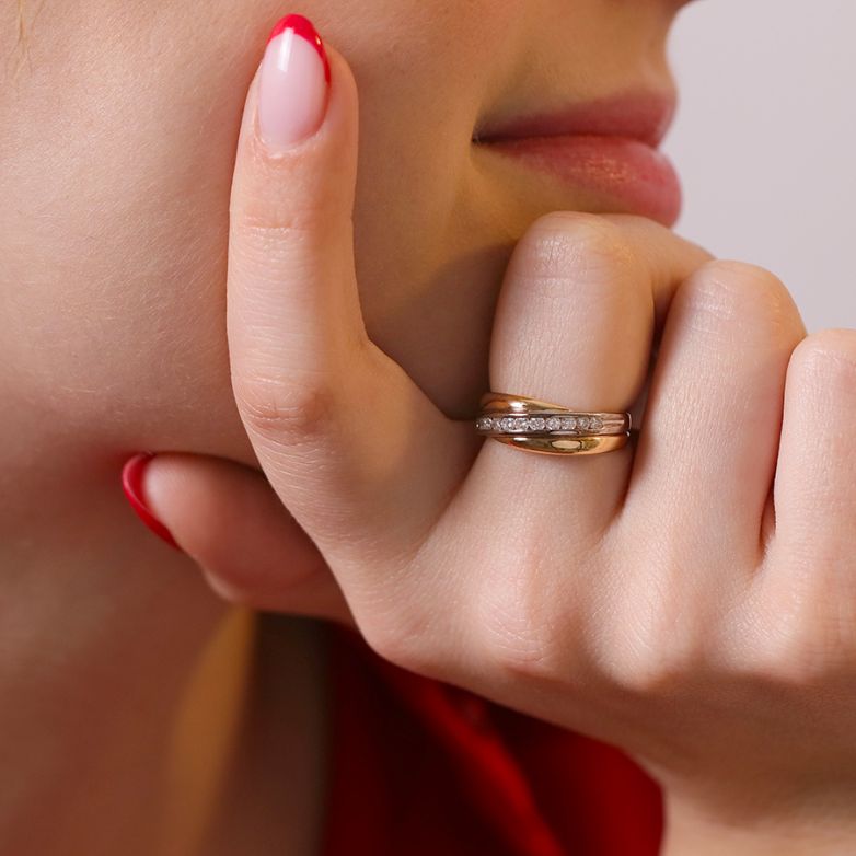 Bague or bicolore diamant (s) 