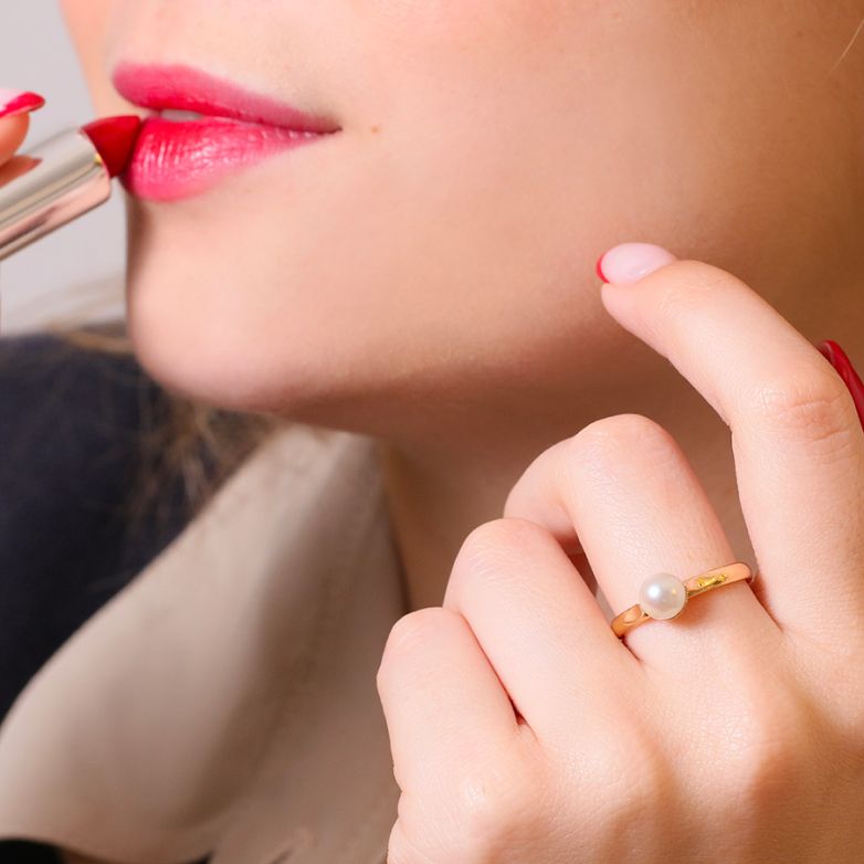 Bague or jaune Perle 