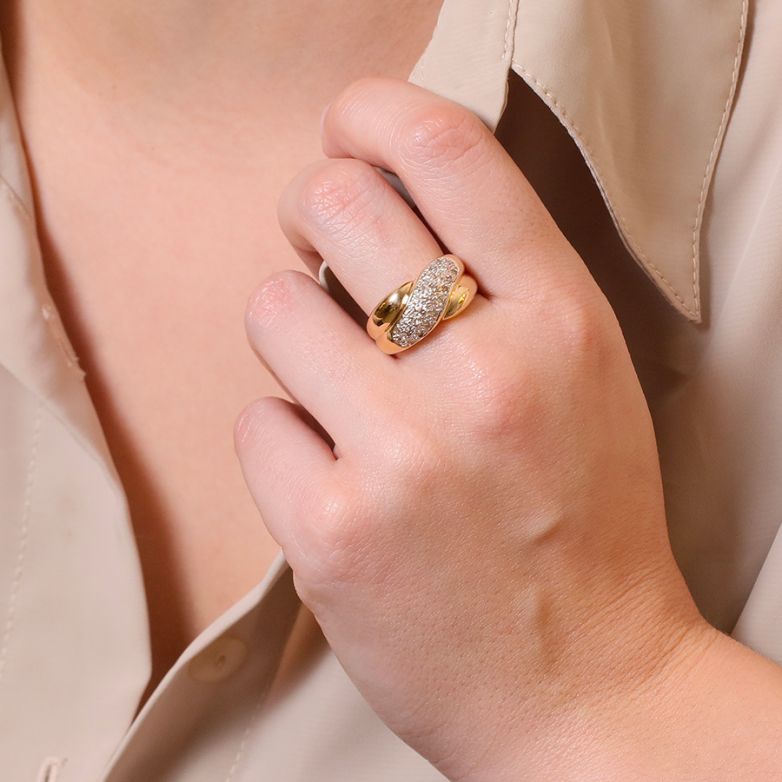 Bague or bicolore diamant (s) 