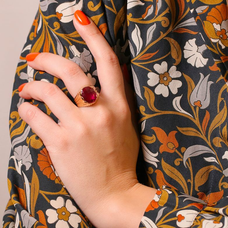 Bague or jaune Rubis 