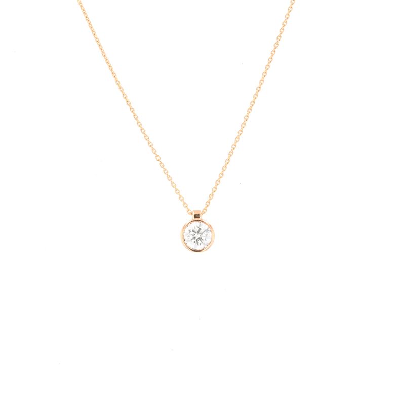 Collier or rose diamant (s) 