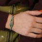 Bracelet jonc rigide 2 ors Pierres fines 