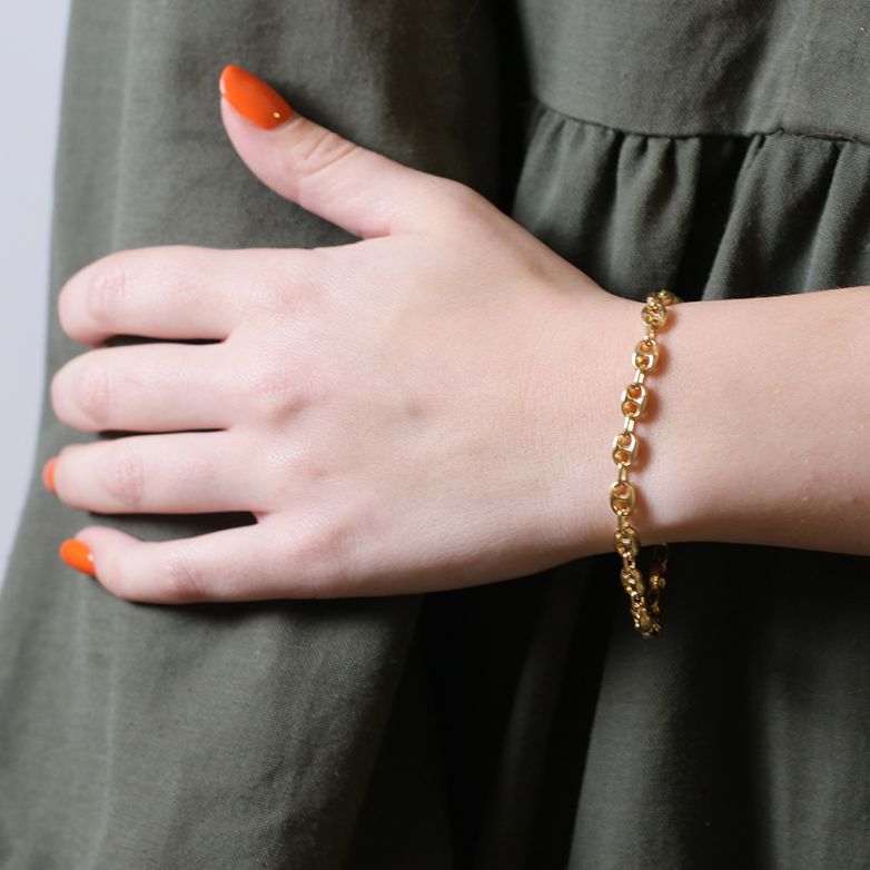 Bracelet grain de café or jaune 