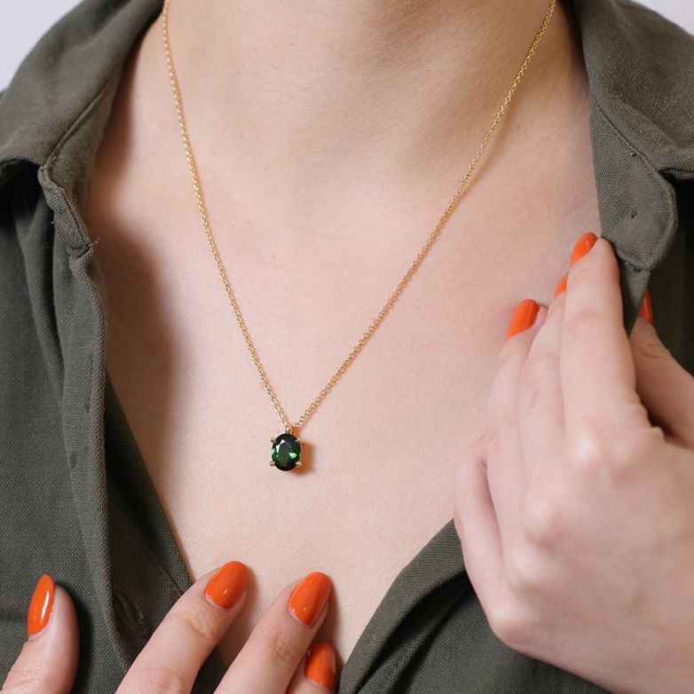 collier or jaune Pierres fines tourmaline