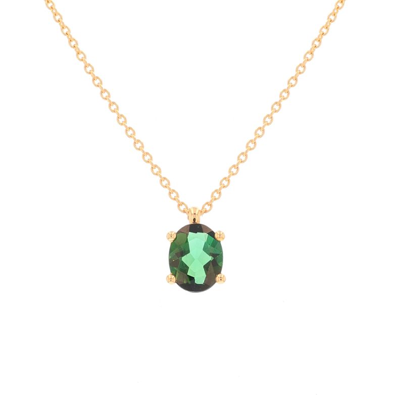 collier or jaune Pierres fines tourmaline