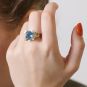 Bague or jaune diamant,P.fine 
