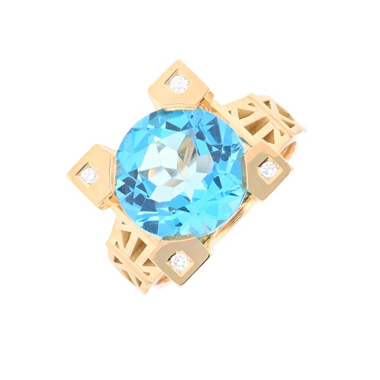 Bague or jaune diamant,P.fine