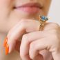 Bague or jaune diamant,P.fine 