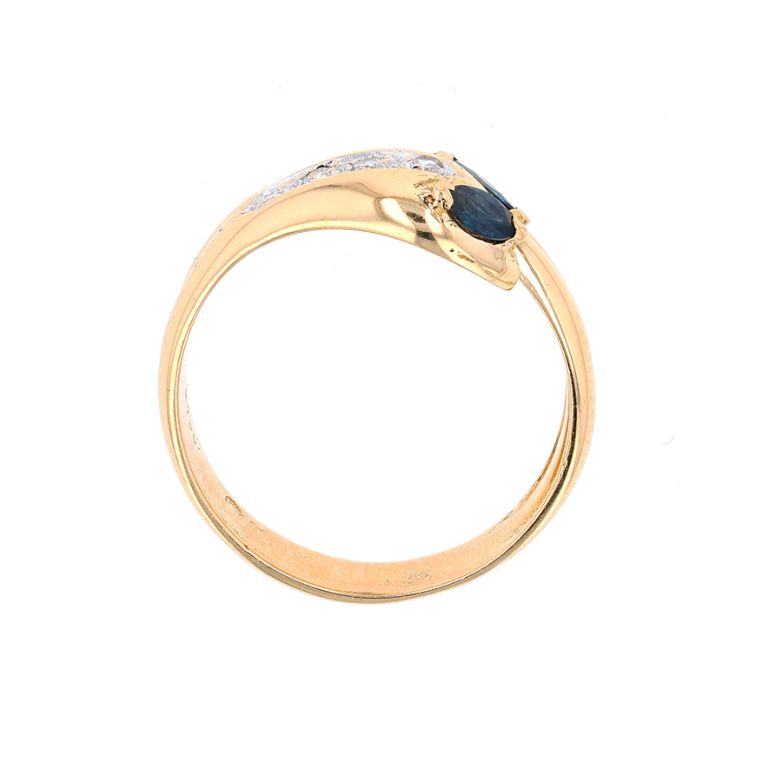 Bague or bicolore saphir et diamant(s) 