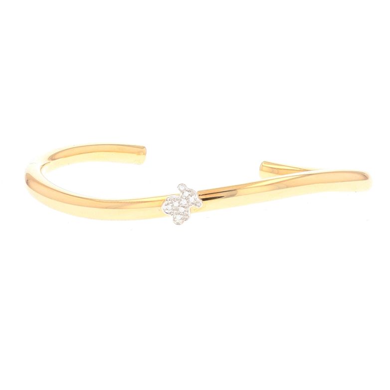Bracelet jonc rigide or bicolore diamant (s)