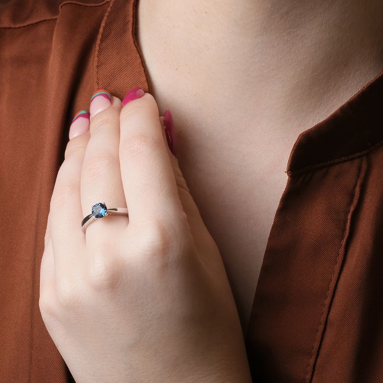 Bague or gris Topaze 