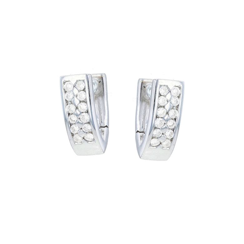 Boucles d'oreilles or gris diamant (s)