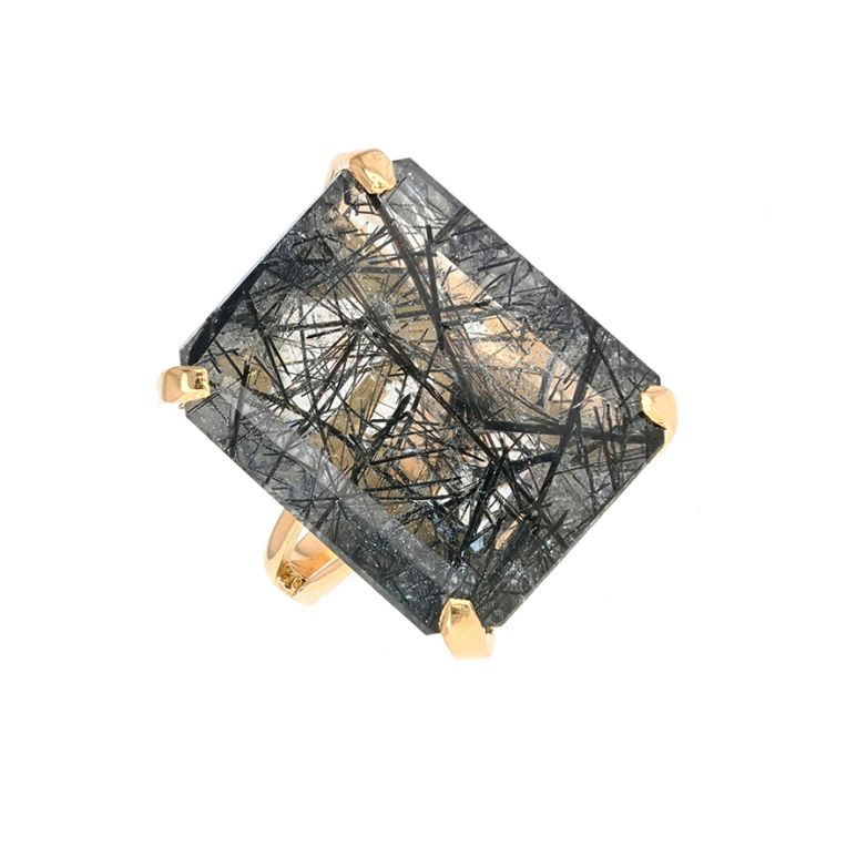 Bague or jaune quartz