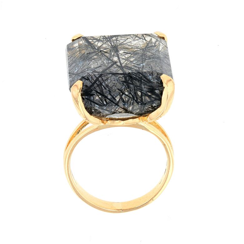 Bague or jaune quartz 