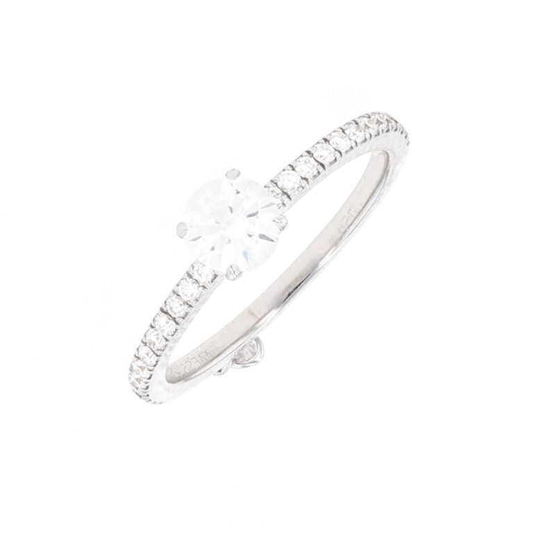 Solitaireor gris diamant (s) signé