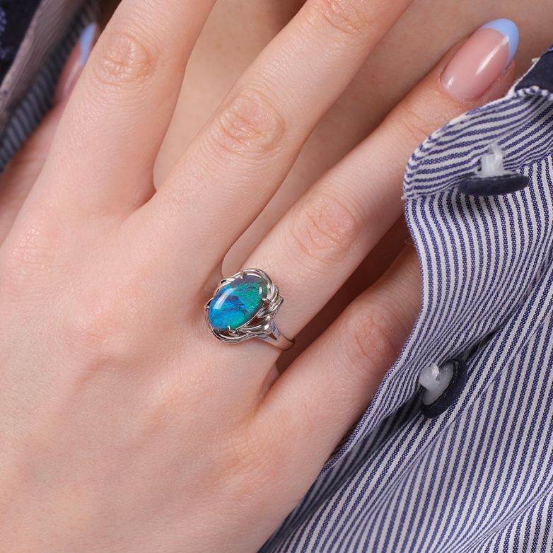 Bague Platine Pierres fines 