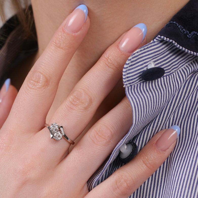 Bague or gris diamant (s) 
