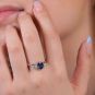 Bague or gris saphir et diamant(s) 