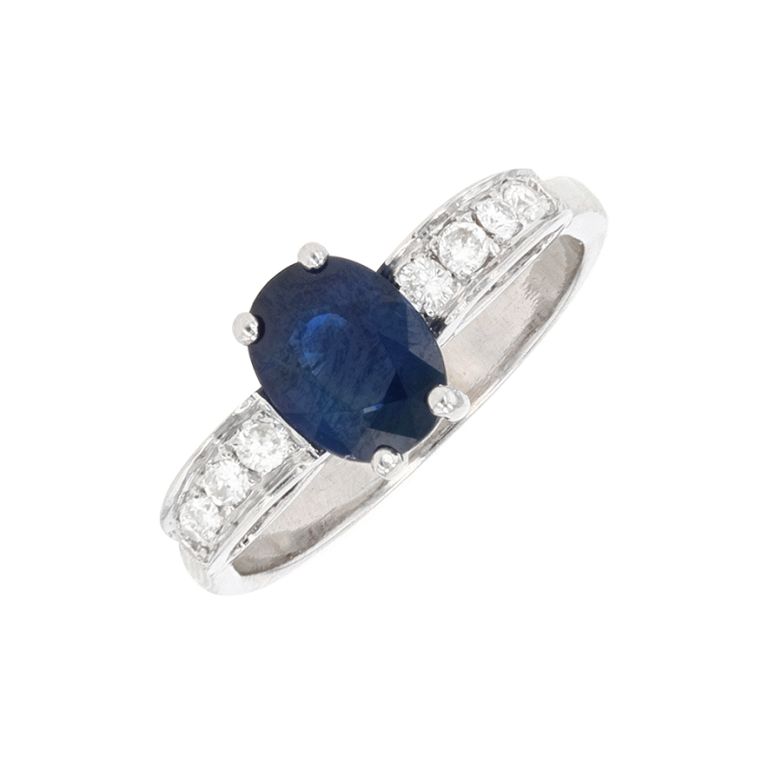 Bague or gris saphir et diamant(s)