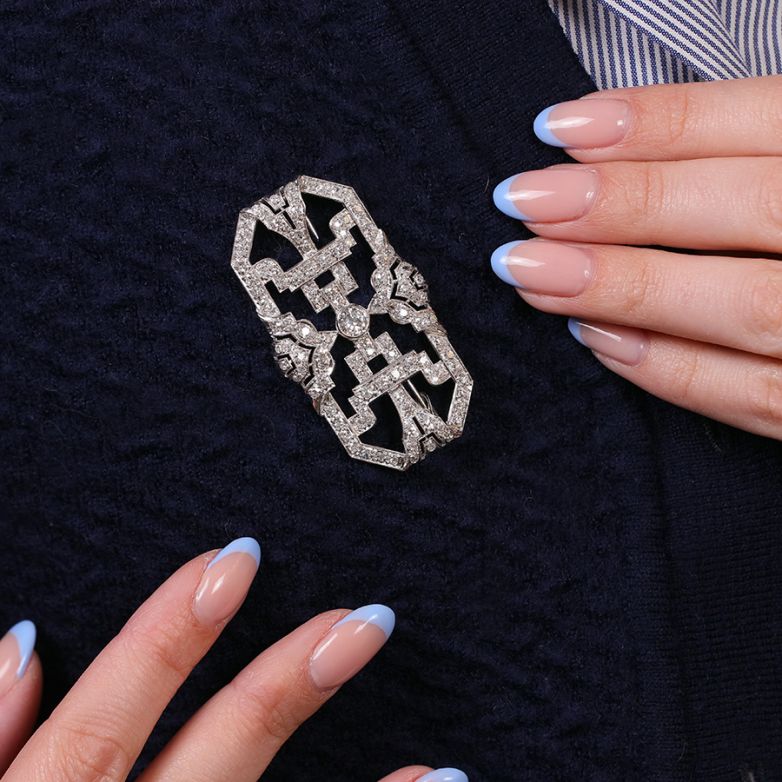 Broche Platine diamant (s) Vintage 