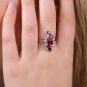 Bague or gris rubis et diamant(s) 