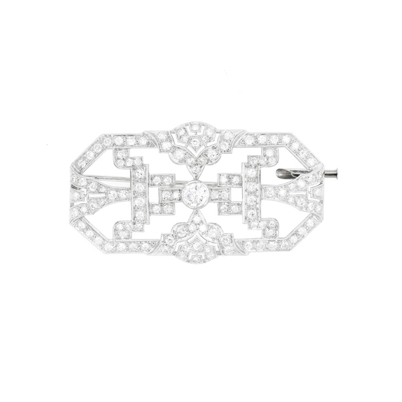 Vintage diamond brooch 2.78...