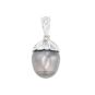 Pendentif or gris diamant et perle 