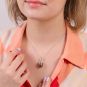 Pendentif or gris diamant et perle 