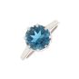 Bague Platine diamant,P.fine Topaze traitée "London blue"