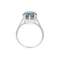 Bague Platine diamant,P.fine Topaze traitée "London blue"
