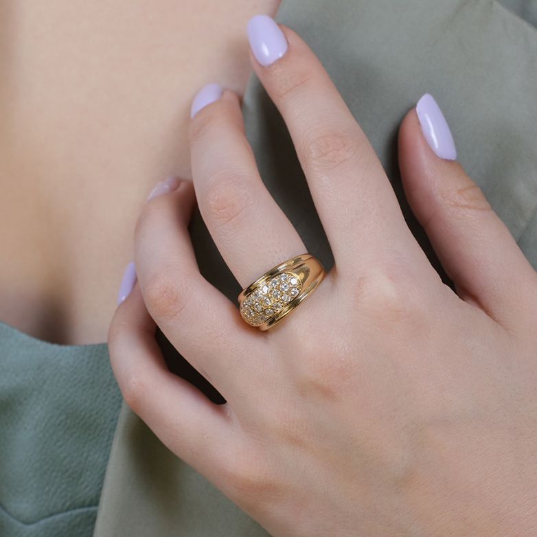 Bague or jaune diamant (s) 