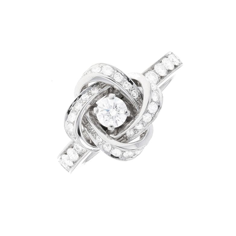 Bague or gris diamant (s) signé 