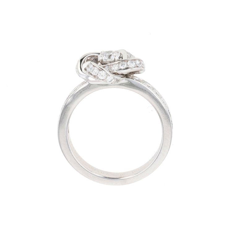 Bague or gris diamant (s) signé 
